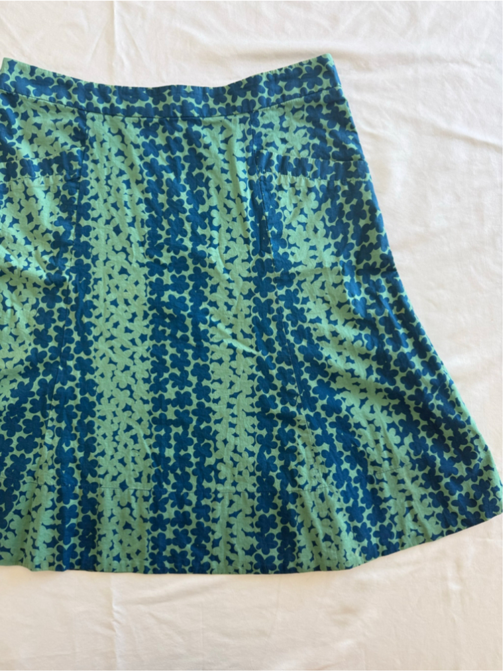 Women's Marc Jacobs A-Line Skirt Size 8 Green Blue Floral Print